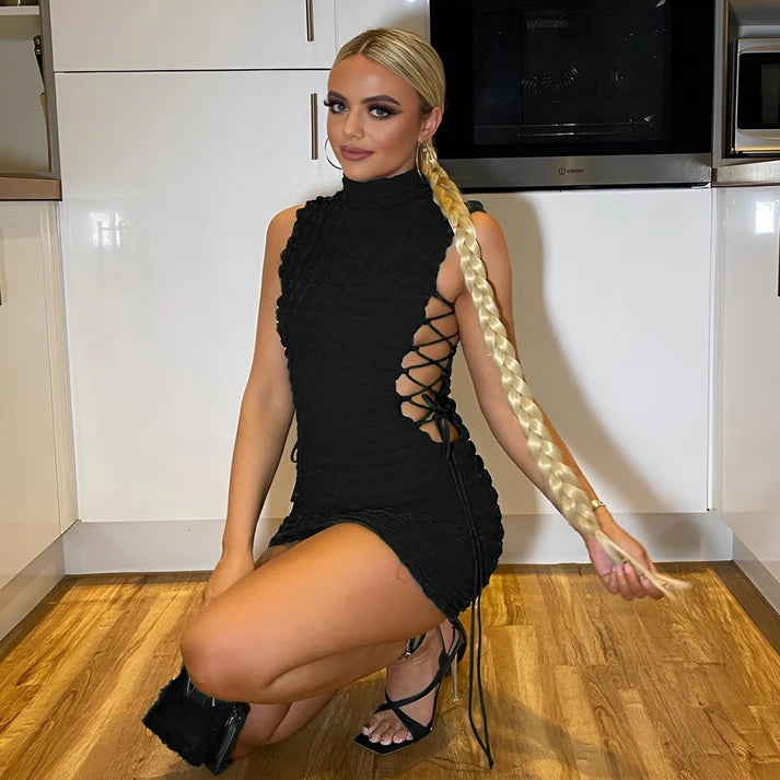 Valery Mini Dress – Winter Nights, Bold Lines