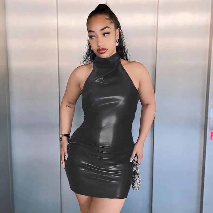 Model wearing Chrisna Dress – knee-length breathable A-line summer dress with stretch by Santori The Label.