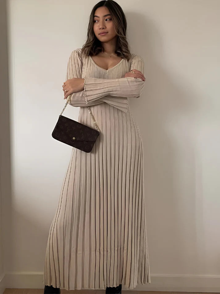Model wearing Freya Maxi Dress – loose fit beach style maxi dress with soft empire waist by Santori The Label.