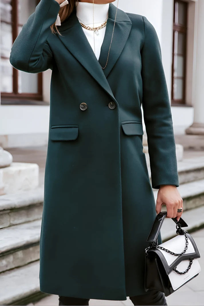 Model wearing Rocel Jacket – loose fit polyester women’s winter jacket in solid minimalist style by Santori The Label
